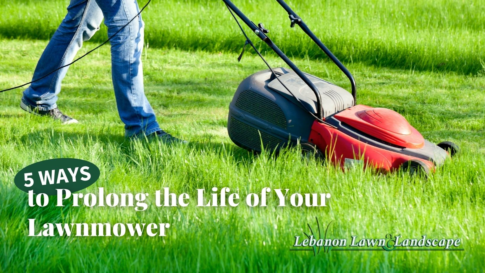 A guy mowing is lawn